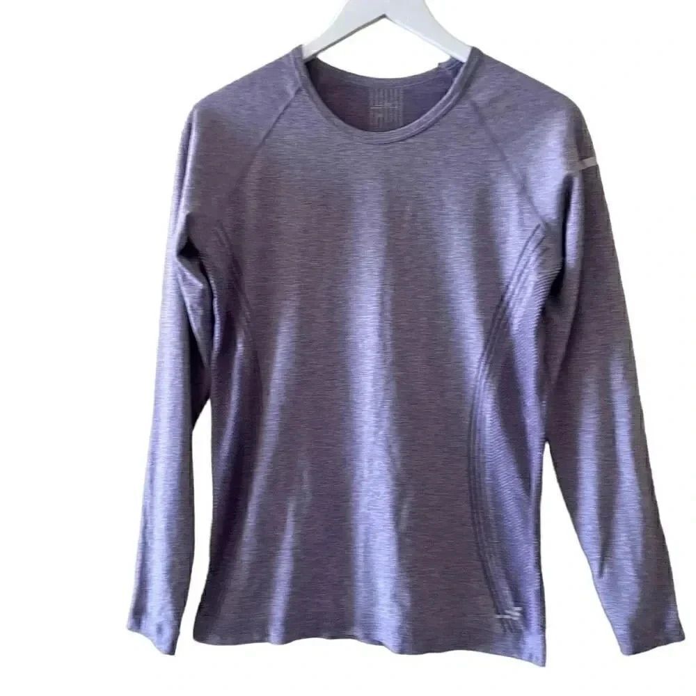 BCG Heather Purple Women’s Crewneck Long Sleeves Thumbhole Sporty SZ M #1150